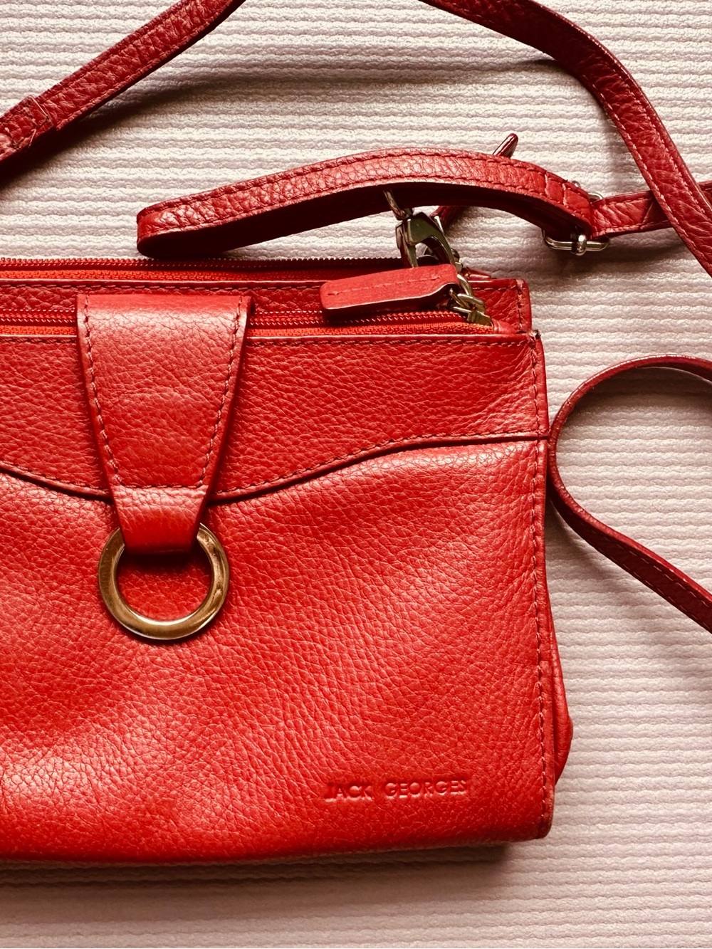 Jack Georges Burnt Red Leather Purse EUC